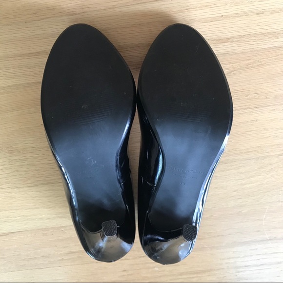 Colin Stuart Black Peep Toe Patent Leather Heels - Picture 7 of 8